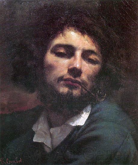 Gustave Courbet Self portrait with pipe. France oil painting art
